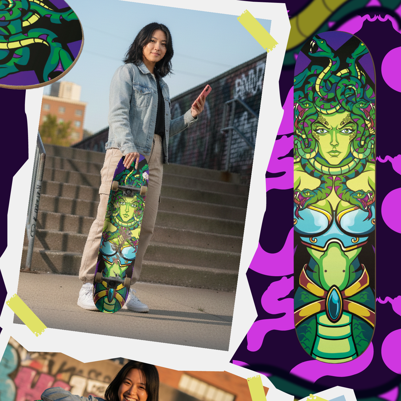 custom skateboard deck mokup design