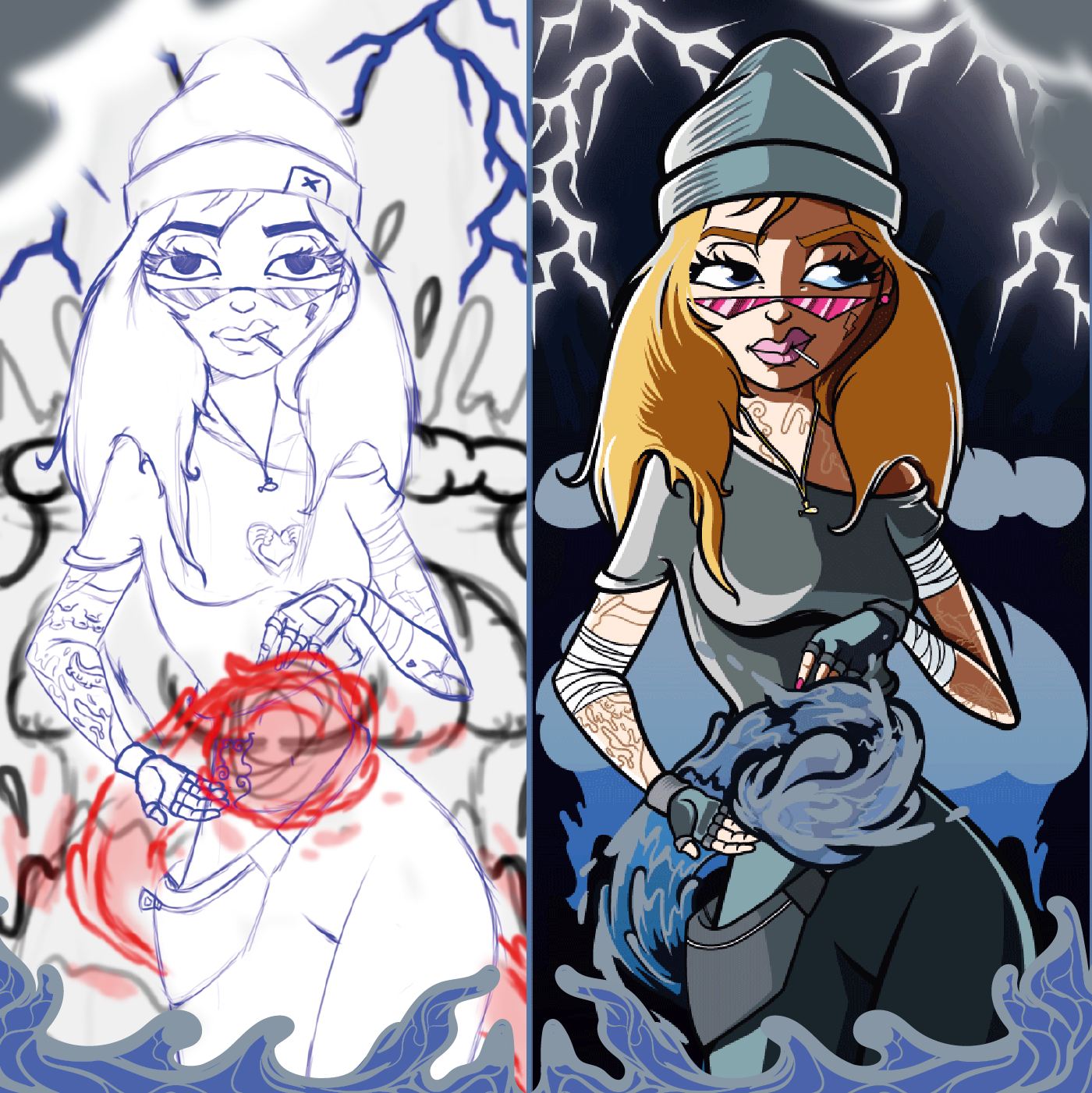 custom skateboard deck commission Digital illustration