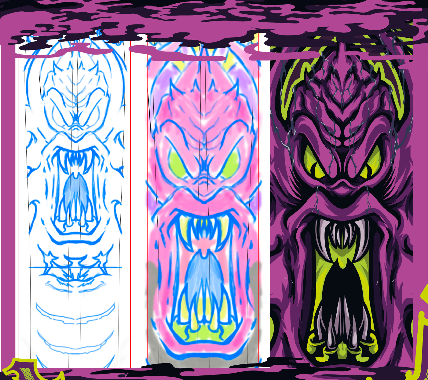 Vector-Illustration-Design-for-a-skate-Brand illustration process